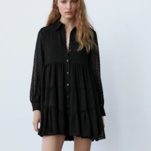 ZARA dotted mesh mini dress